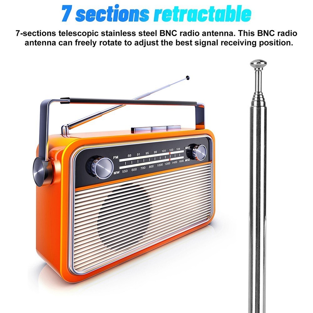 Telescopic Antenna BIN BNC Connector Digital Desktop Fm Frequency Range Handheld