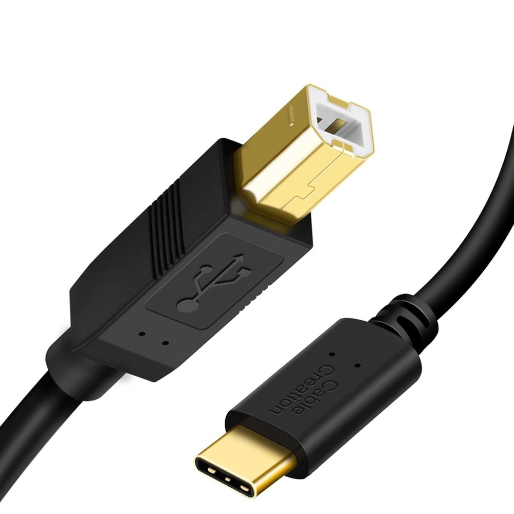 CableCreation USB B to C Printer Cable 6.6FT, Type B Black