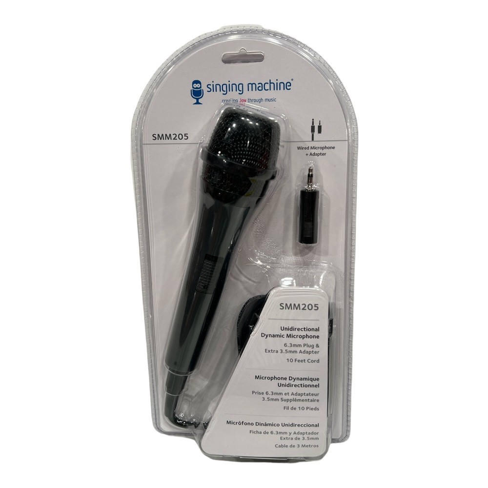 Singin Machine SMM205 Karaoke Machine Uni-Directional Dynamic Microphone 10 ft