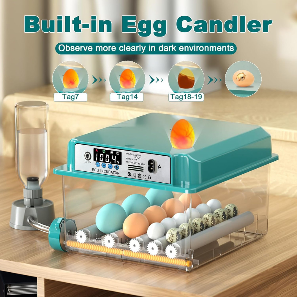 16 Eggs Incubators for Hatching Eggs, Egg Incubator with Automatic Egg Turning a