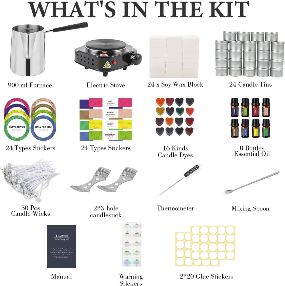 candle Making Kit,Candle Making Kit with Wax Melter, Complete Candle Making Kit