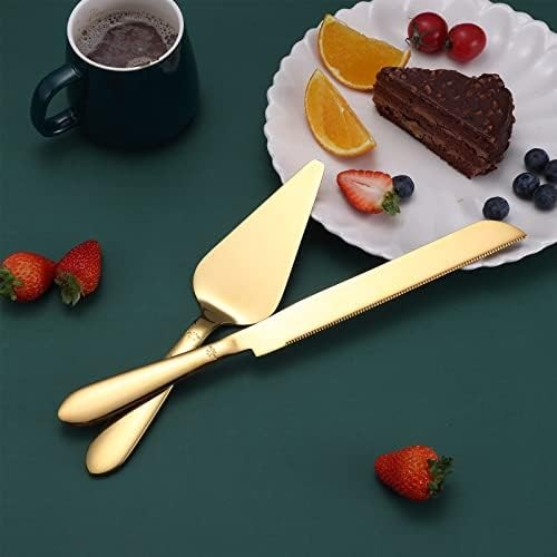 Elegant Wedding Cake Knife and Server Set Gold