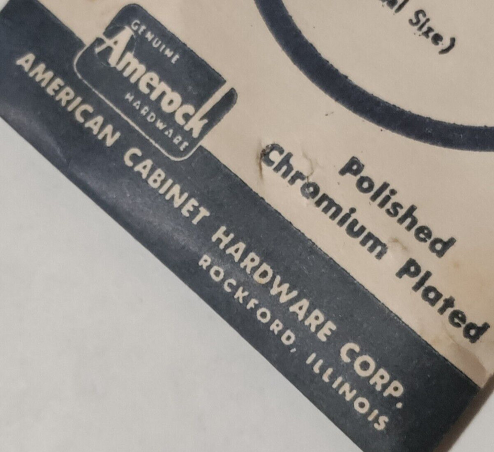 Vintage Amerock E207 Hardware Chrome Bread Board Pull Cabinet Drawer NOS