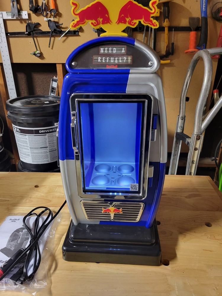 red bull mini gas pump fridge