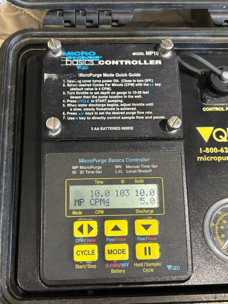 TESTED WORKING Micro Purge Mp10 Controller Low-Flow Water Sampling QED FREESHIP