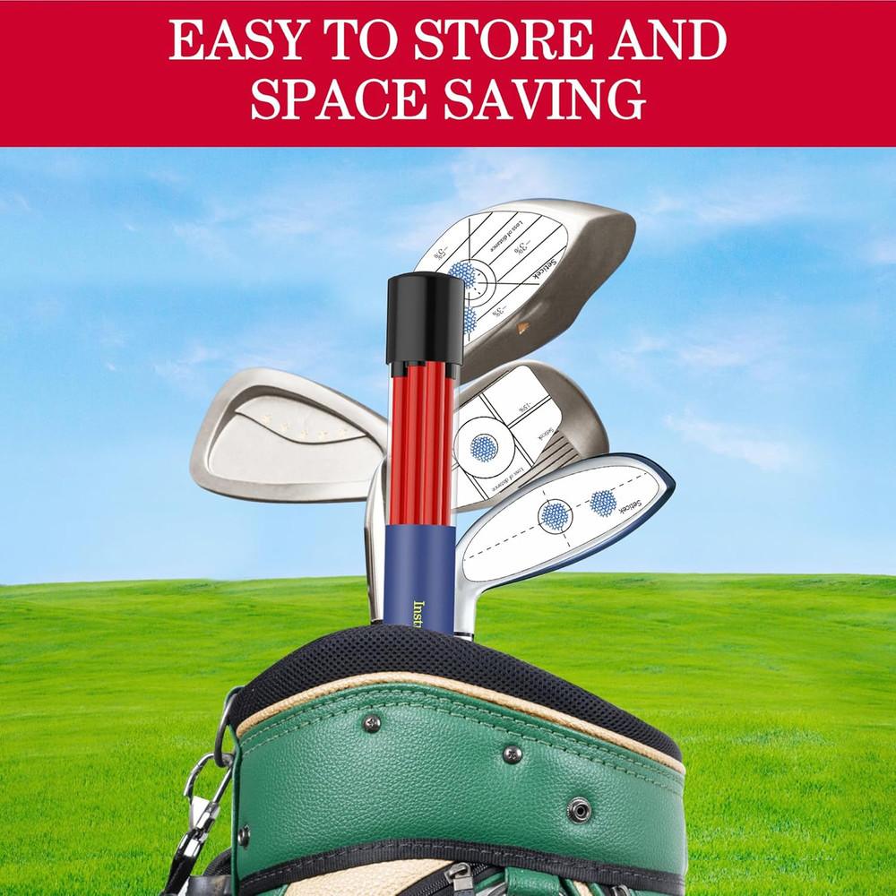 Golf Alignment Sticks 2 Pack,Upgraded 48" Collapsible Alignment Stick Golf Train