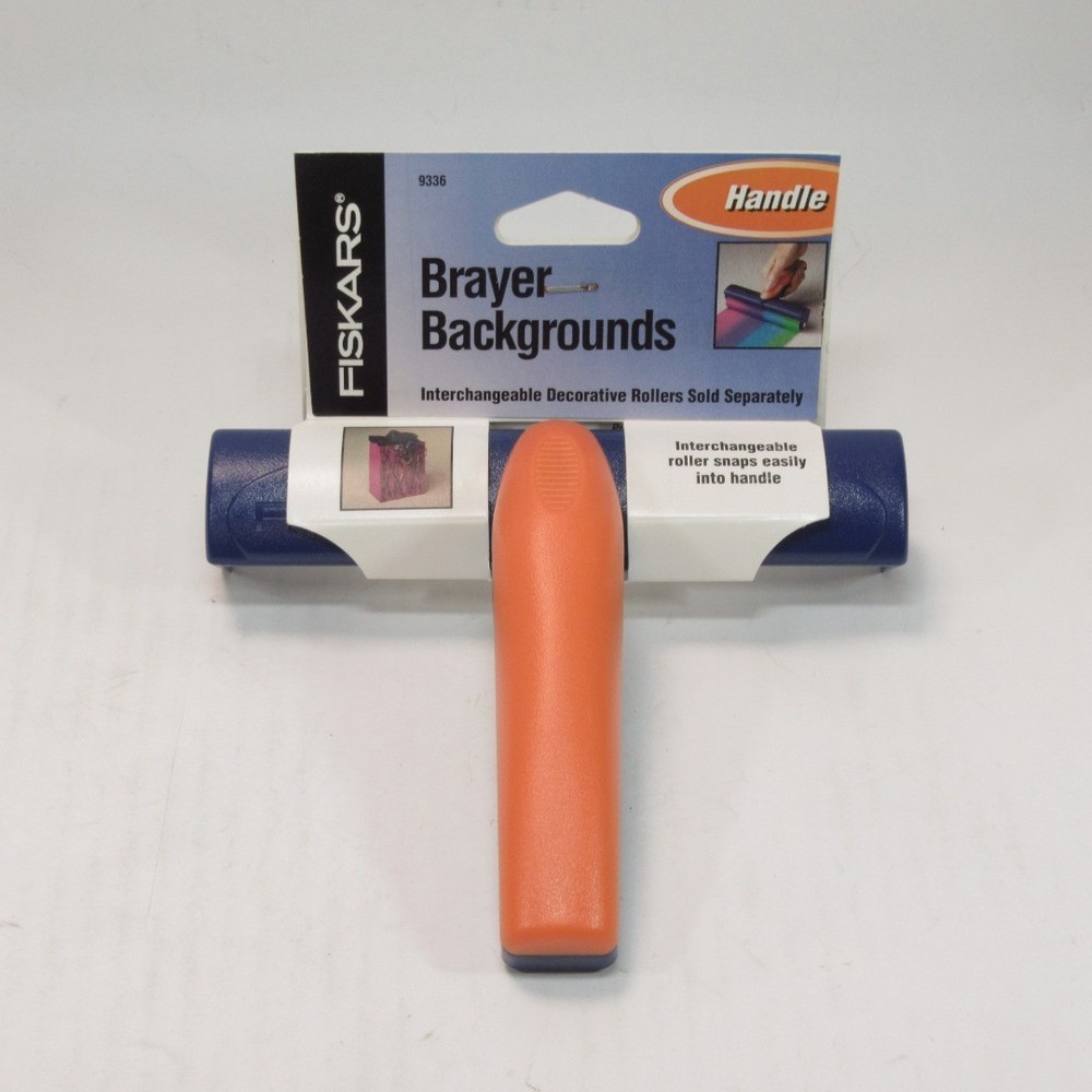 Brayer Backgrounds Roller Handle for Interchangeable Ink Pattern Rollers Fiskars