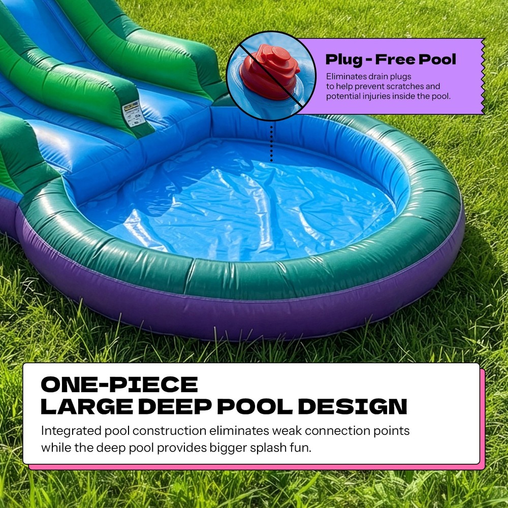 POP JUMP Tropical 28' Obstacle Course with Slide