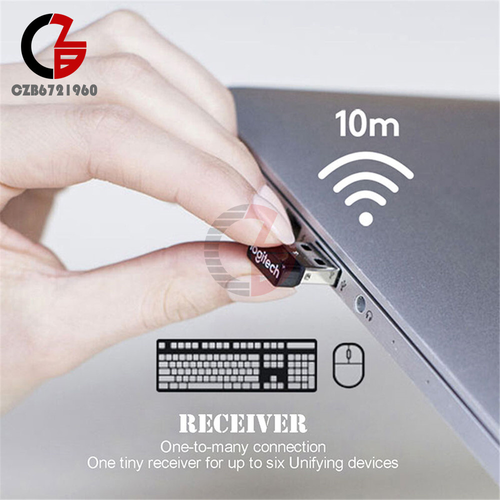 Unifying Receiver 1 to 6 Devices USB Wireless Keyboard Dongle Mouse