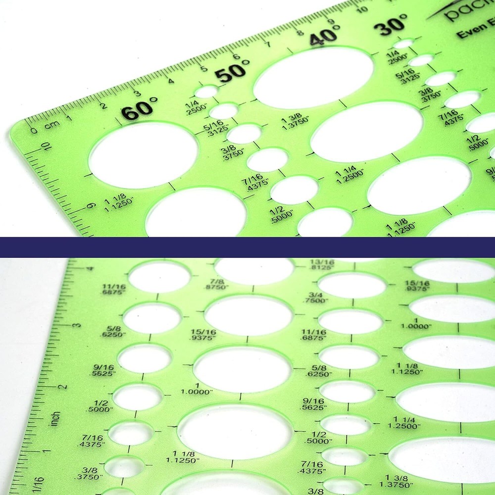 Pacific Arc Even Ellipse Master Template Guide, 79 Ellipses in 5 projections