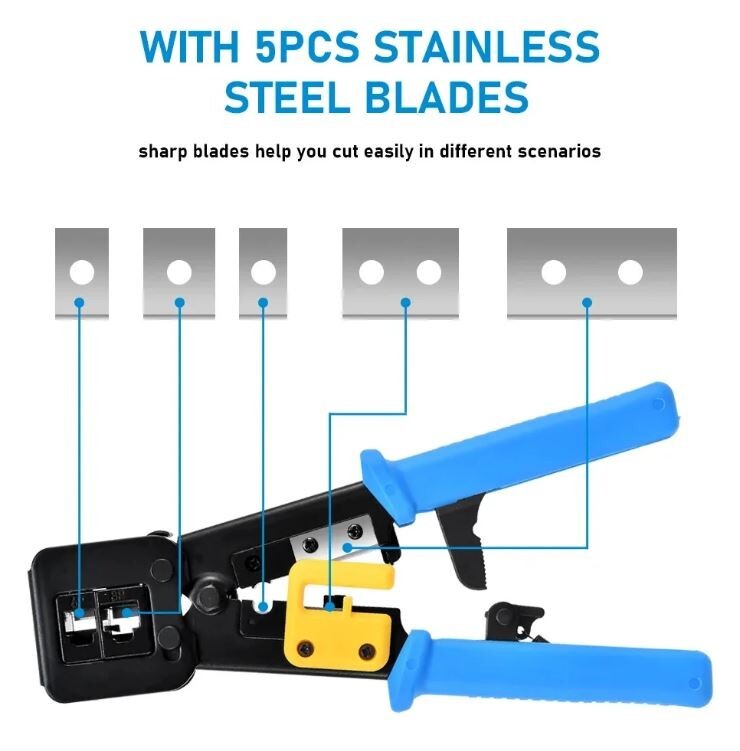 RJ45 Crimper Hand Network Tools Pliers RJ12 cat5 cat6 8p8c Multi Function