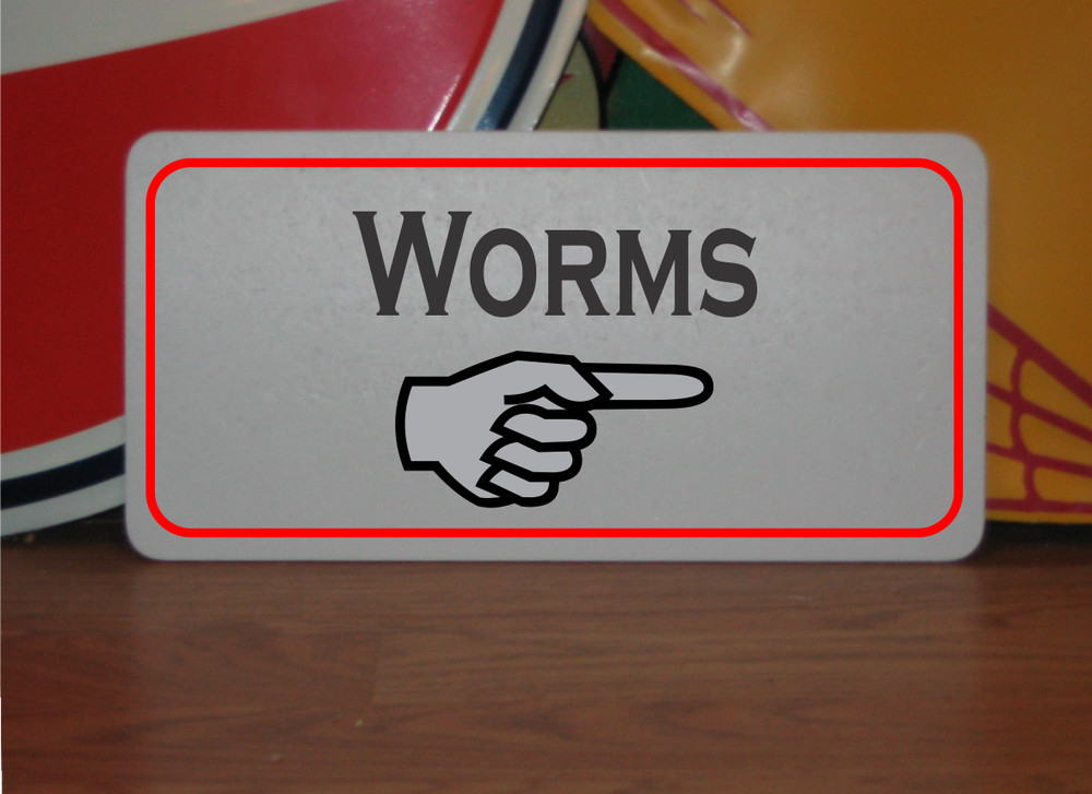 Worms w/ Arrow Metal Sign