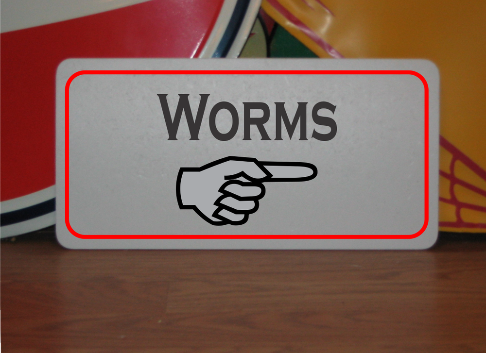 Worms w/ Arrow Metal Sign
