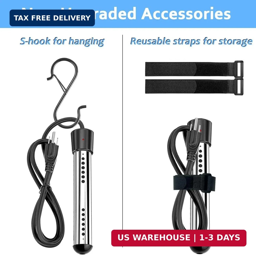 Pool Water Heater above Ground, 2000W Portable Thermostat Auto Shutoff Pool Heat