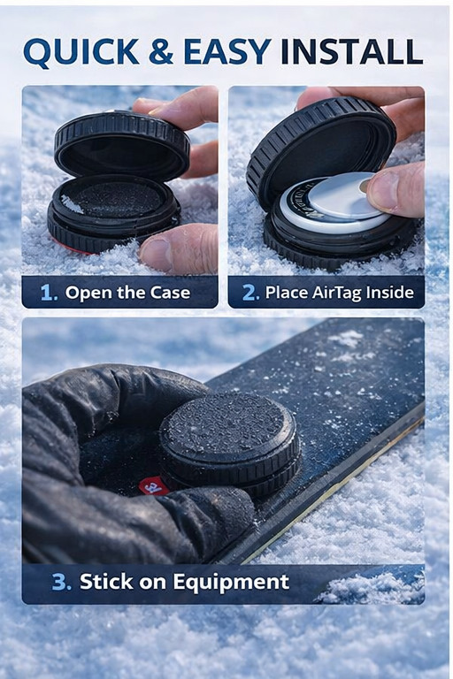 JidSnow Ski and Snowboard AirTag Mount