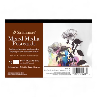 4x6 Mixed Media Postcard Pad with Envelopes, 10 Pack