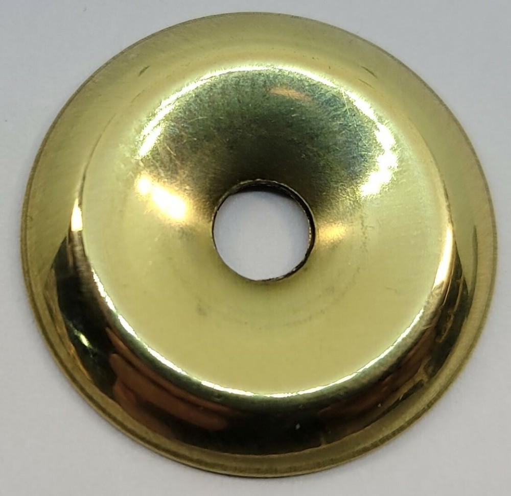 2 (two) Stamped Brass Plain backplates finishing plate washer bail pull knob old