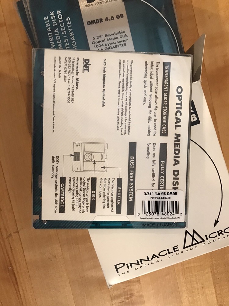 NEW DOT Pinnacle Micro MO Media 4.6GB 1024byte/sector Rewritable