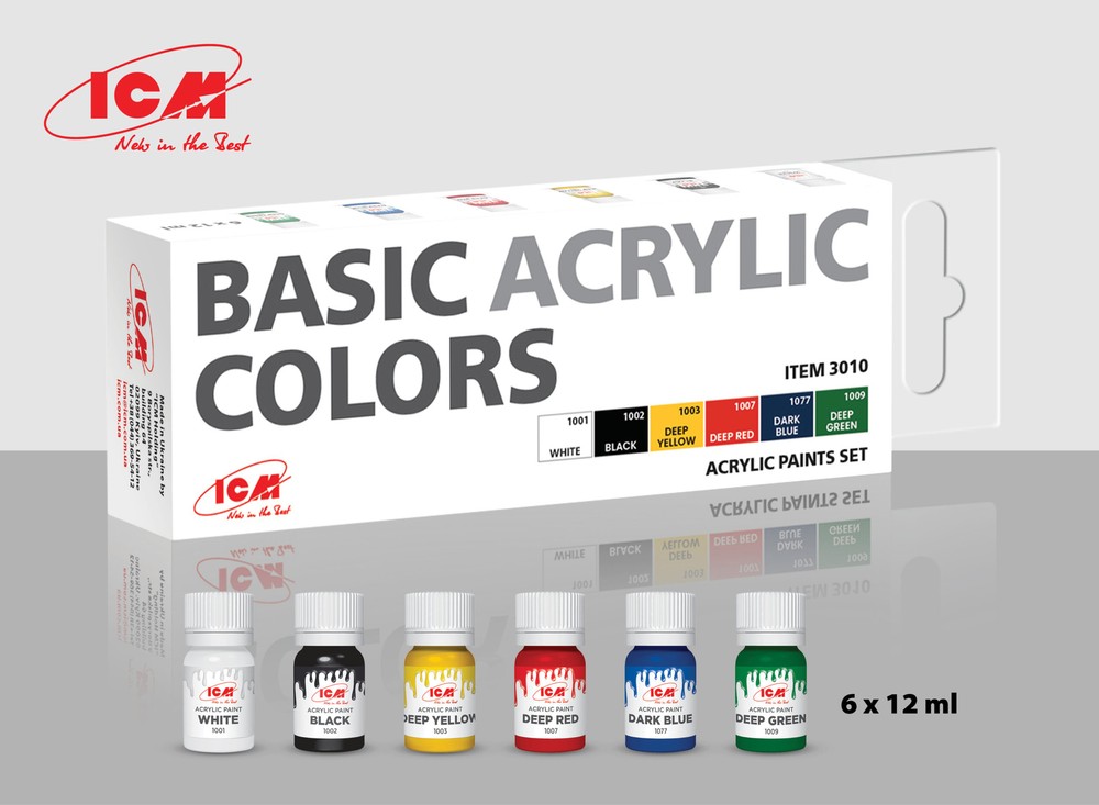 ICM 3010 – Acrylic paint set  Basic acrylic colors