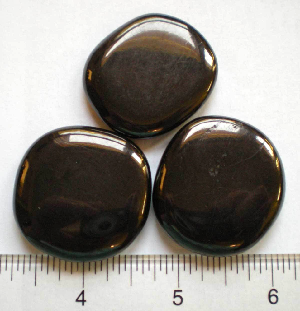 Jet - 3 Polished Palmstones sc779k