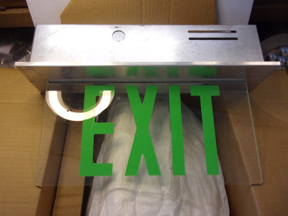 Recessed LED Exit sign with hardware, NEW , SLDLXCSGCX