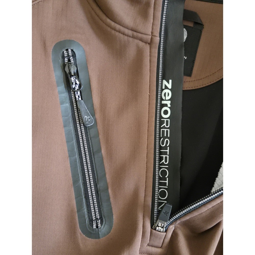 Zero Restriction Tour Series Mens XL Brown Black Half Zip Golf Pullover Jacket