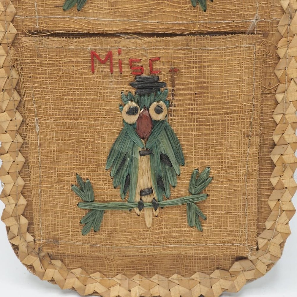 Florida Straw Wall Hanging Letters Bills Envelope Organizer