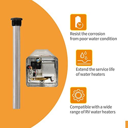 2 Magnesium RV Water Heater Anode Rod Replacement Suburban Camper Hot Trailer