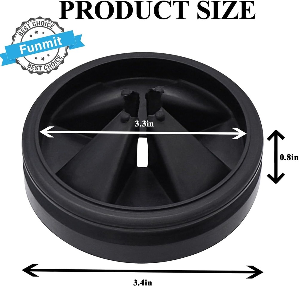 3 3/8" Garbage Disposal Splash Guards Sink Baffle 3 3/8", Black - 2 Pack