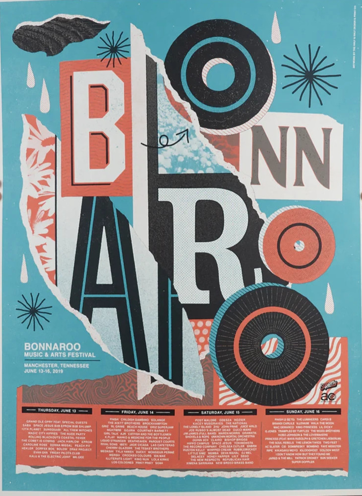 Bonnaroo Poster 6/13-16/2019 Signed & Numbered #/30