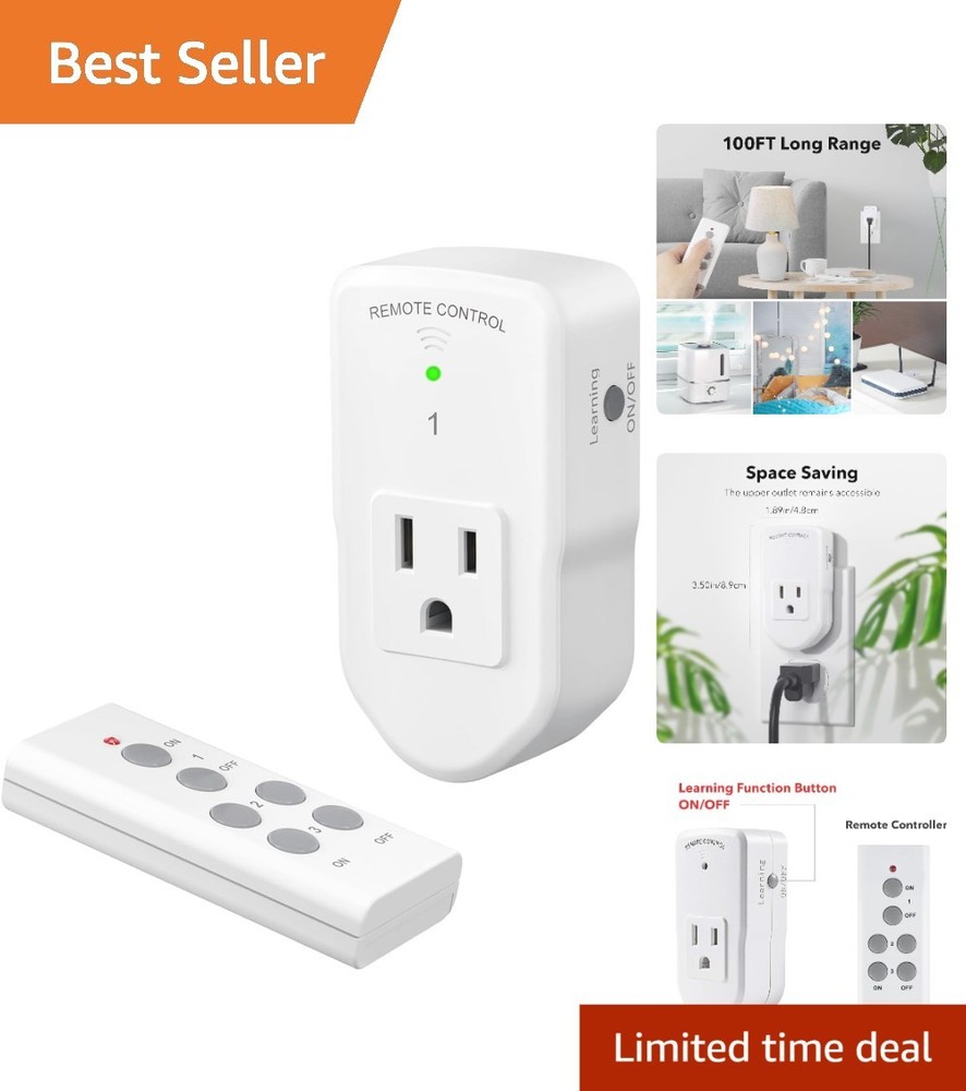 Long Range 100ft Wireless Remote Outlet with   Certification