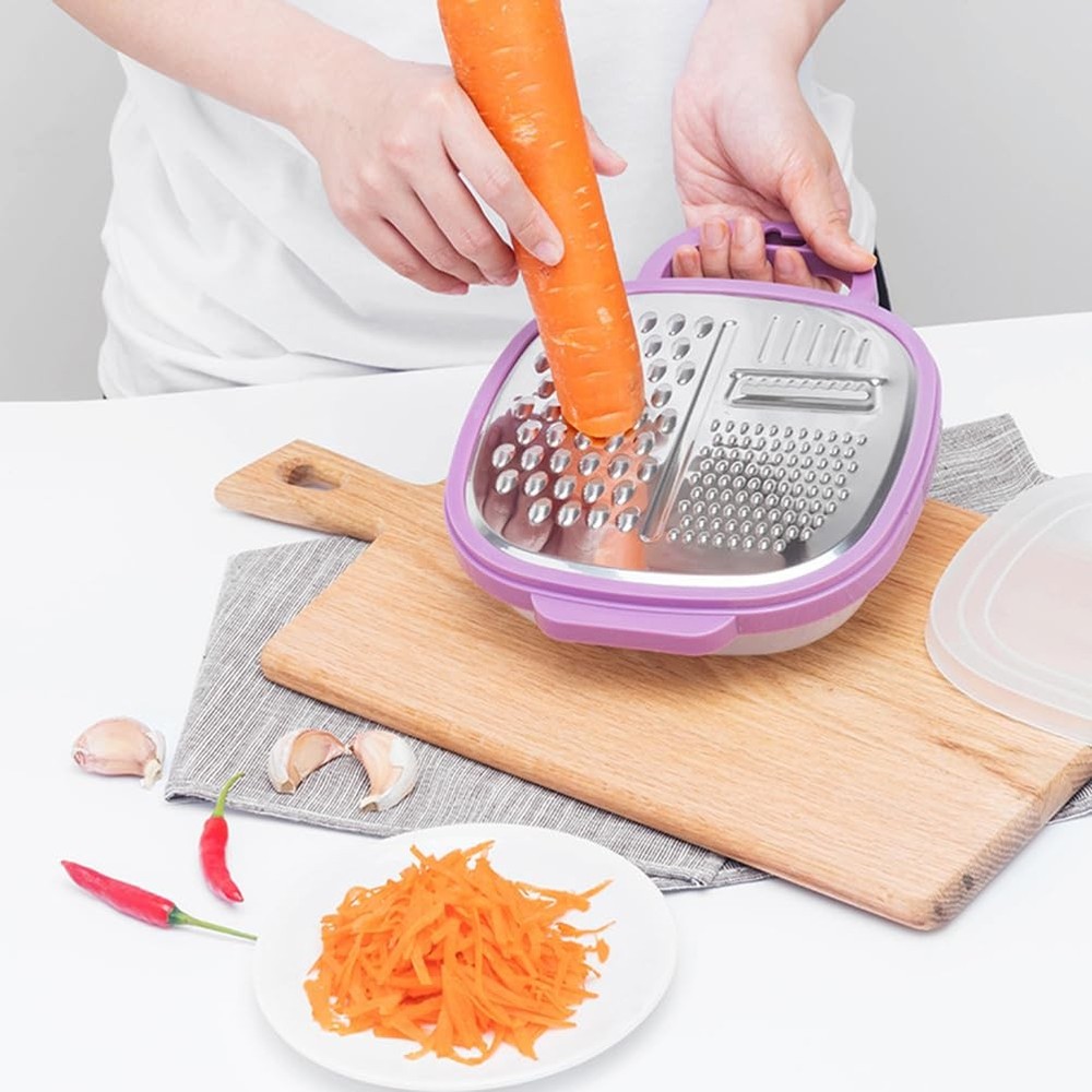Cheese Grater with Container Box Grater with Handle for Kitchen Storage