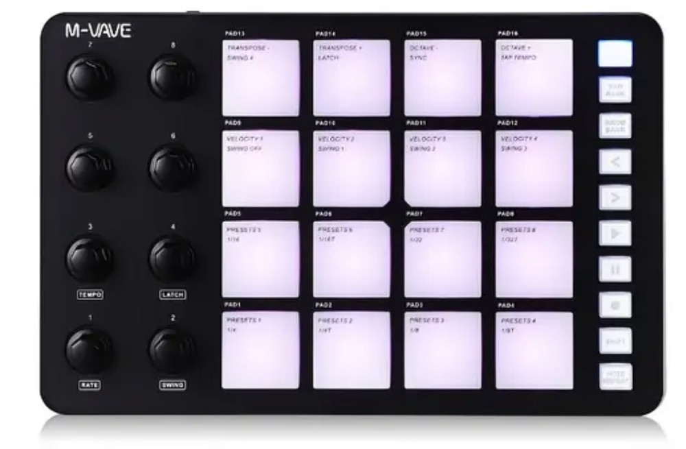 M-VAVE SMC-PAD Wireless MIDI Controller Suitable MINI Percussion USB-C Keyboard