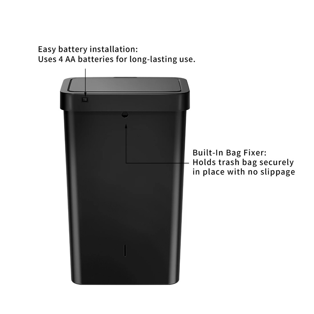 Mainstays Kitchen Automatic Trash Can, 13.2 Gallon Motion Sensor with Trash Bag