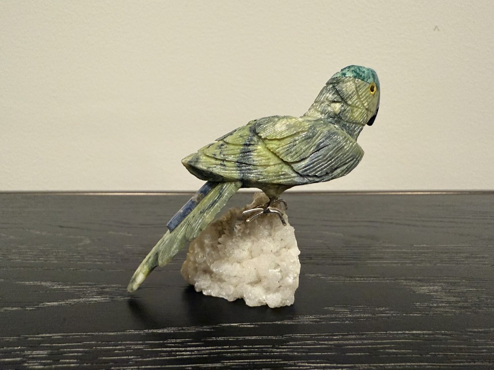 Hand Carved Gemstone Bird