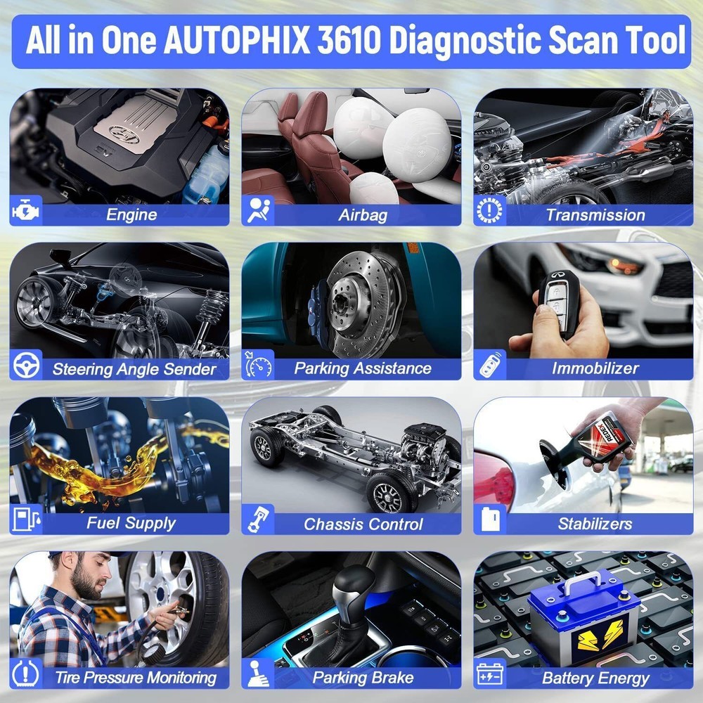 AUTOPHIX 3610 Bluetooth Diagnostic Scan Tool OBD2 Scanner Code Reader EPB Reset