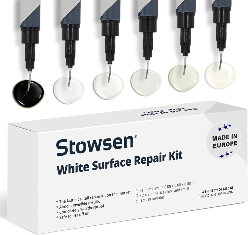 Ultimate Tile and Countertop Repair Kit - 20 Chip Fixing Solution with Light