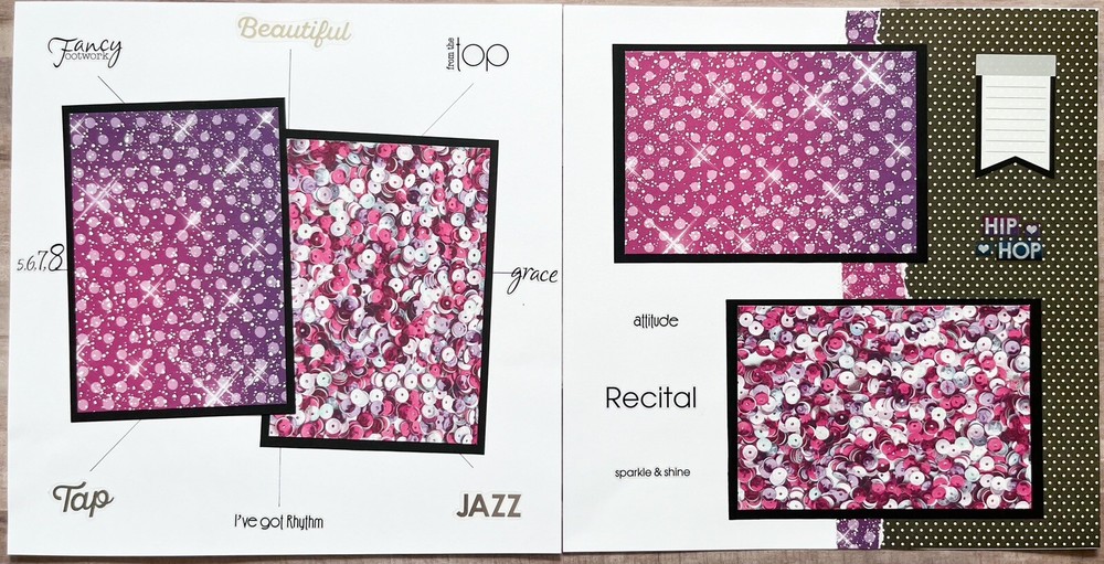 Dance Scrapbook Layout, Dance Scrapbook Pages, Dance Premade Pages