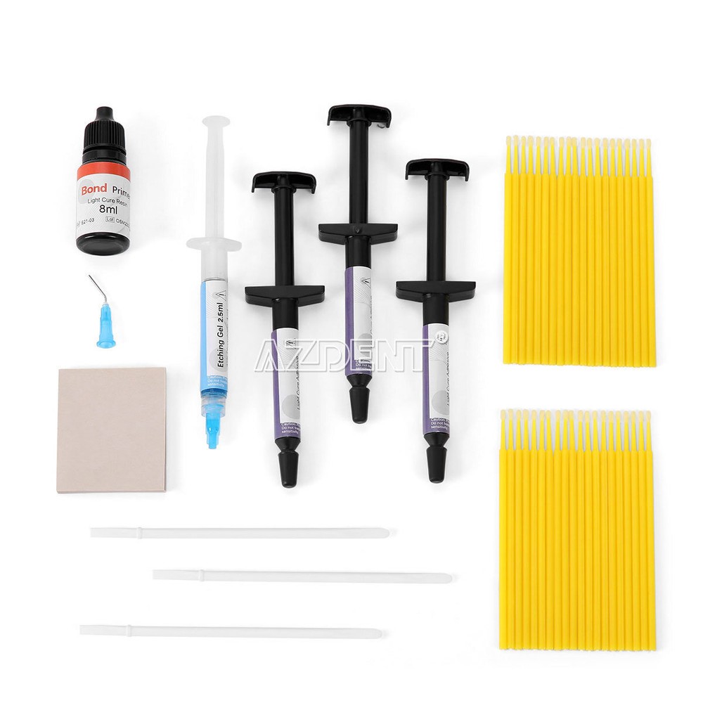 Dental Ortho Bracket Cure Light Composite Etching Adhesive Etching Gel Kit