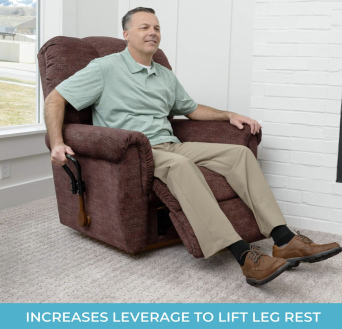 Recliner Lever Handle Extender - Ergonomic Curve Grip + Oversized Handle