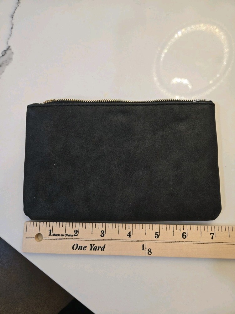 Stella & Dot Mini Pouch-Embroidered Lashes-Black