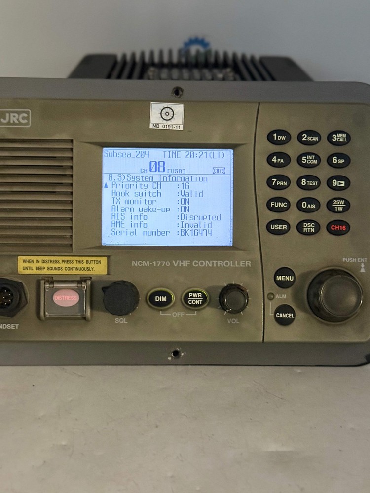 JRC NCM-1770 VHF Controller w/ Flush Mount Bracket (Used)