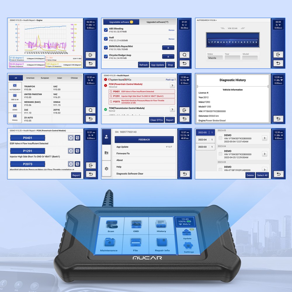 MUCAR CS6 OBD2 Scanner Code Reader Auto Diagnostic Scan Tool Oil EPB SAS TBA ABS
