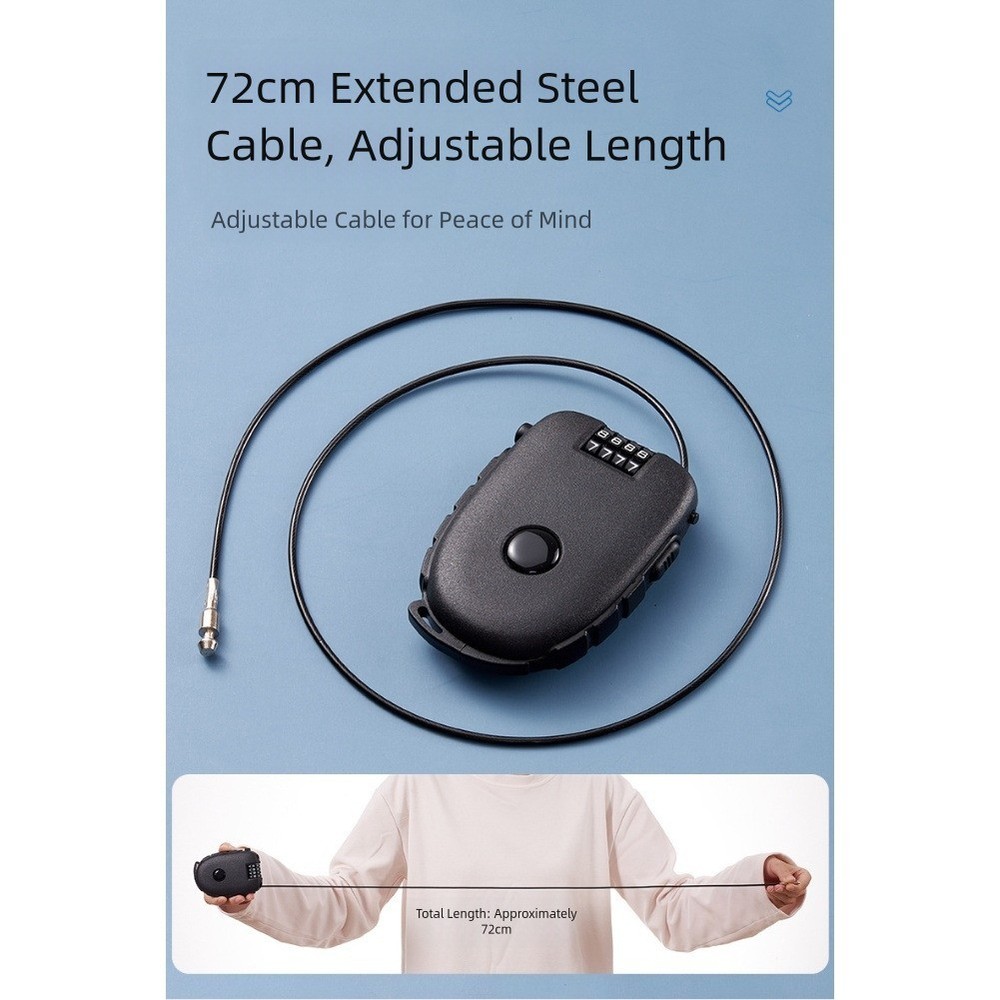 Compact Motorcycle Helmet Lock with 4 Digit Code for and Helmet Safety