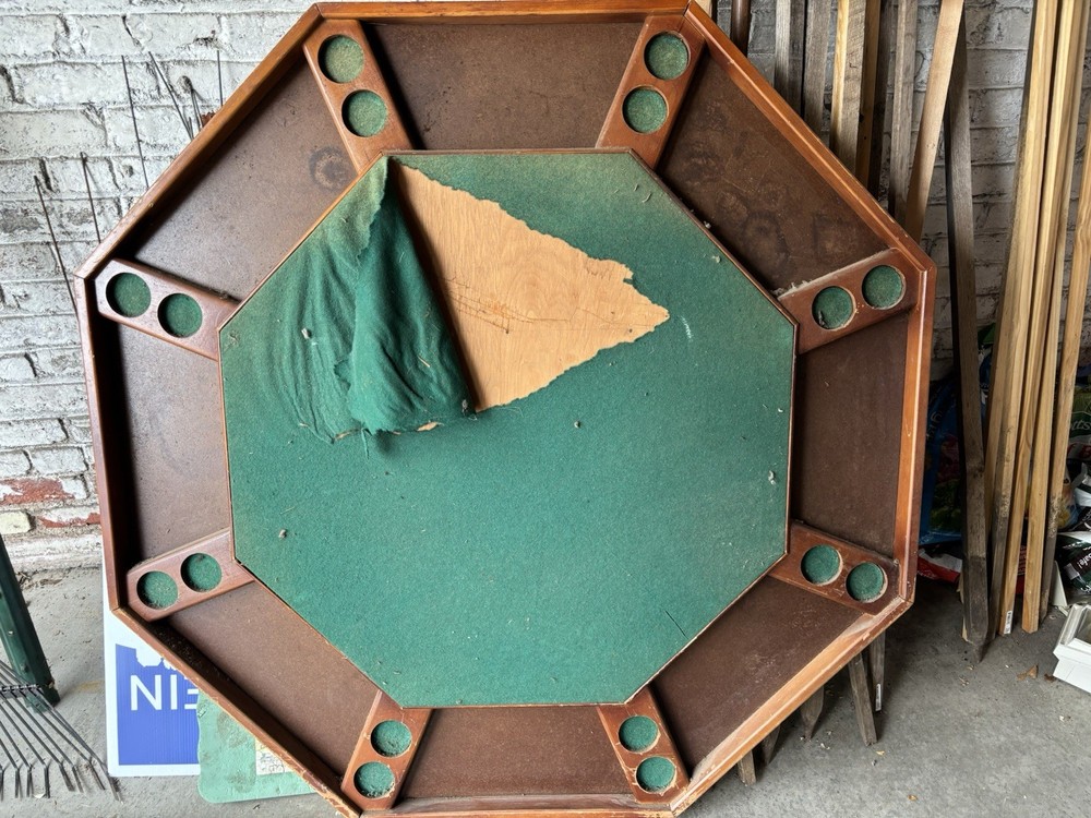 Vintage Wood Poker Table