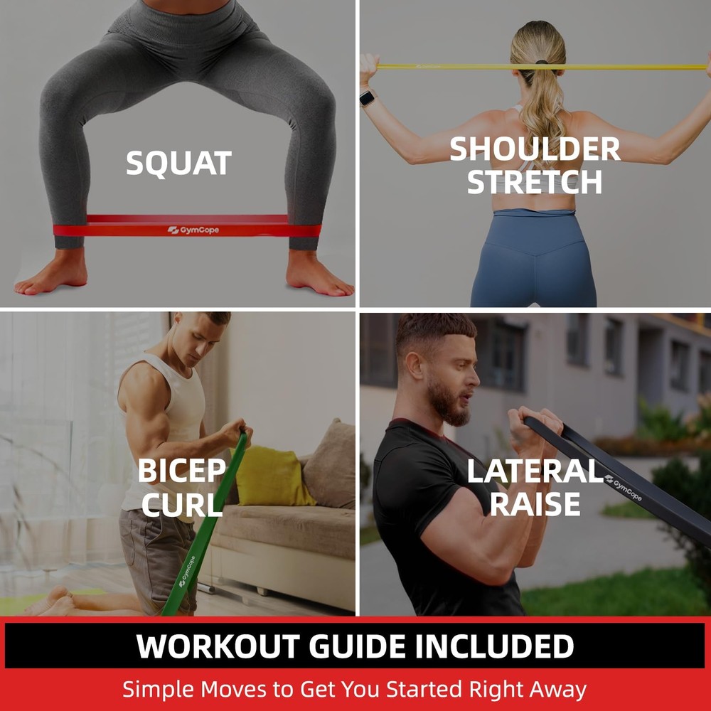 Pull Up Resistance Bands Set (3/4/5 Pack), Heavy Duty Exercise Bands for Men ...