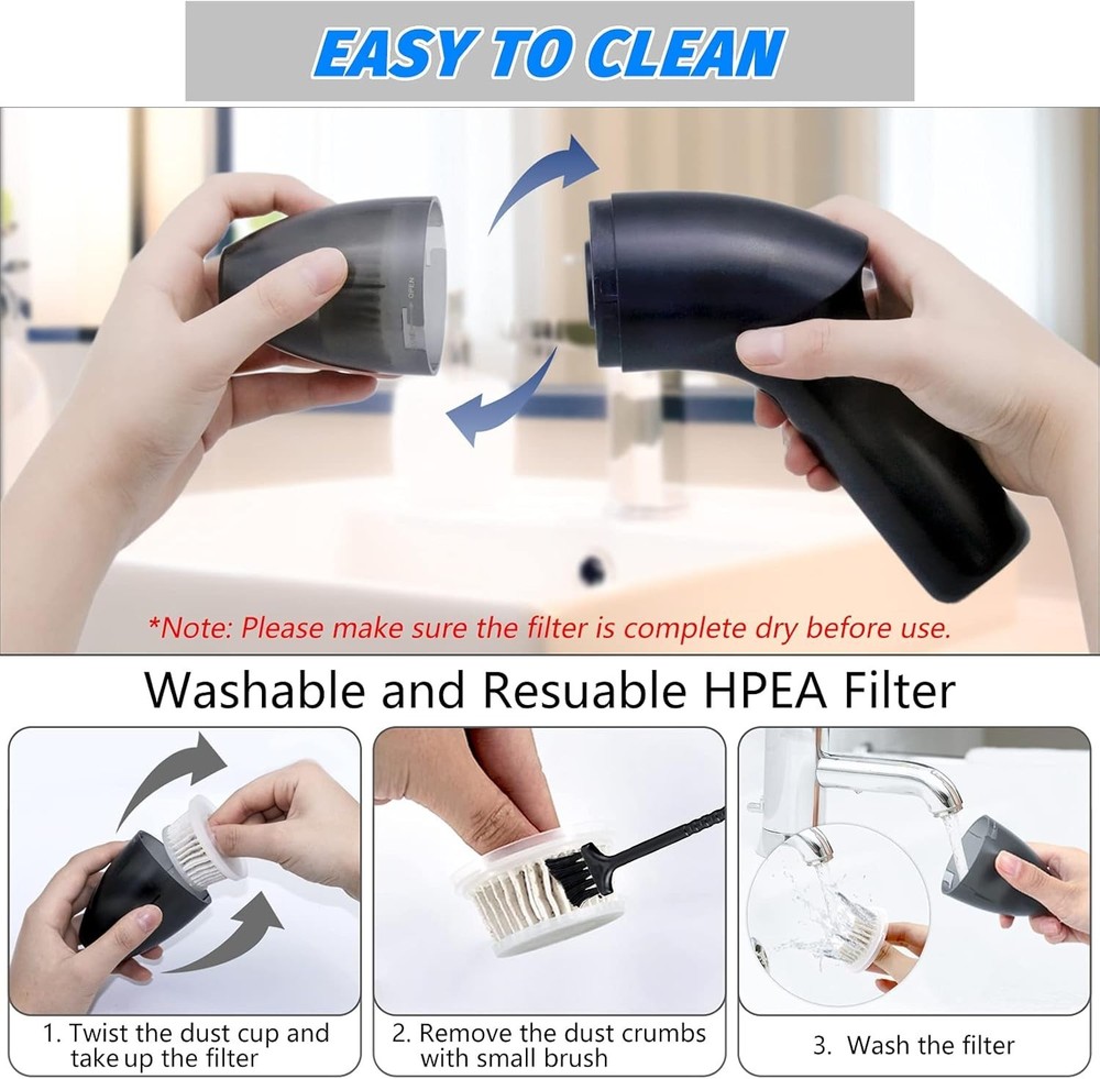 Handheld Computer Vacuum - Cordless & Reusable Hepa Filter
