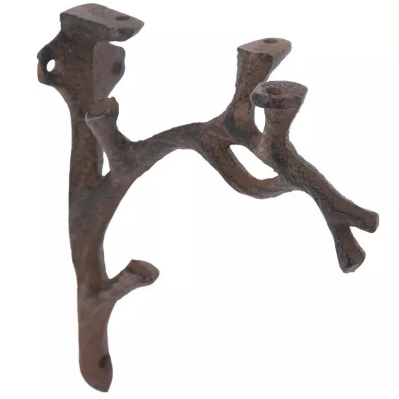 Rustic Cast Iron Shelf Brackets Wall Mount Hardware Brace Tree Branch Sculptures