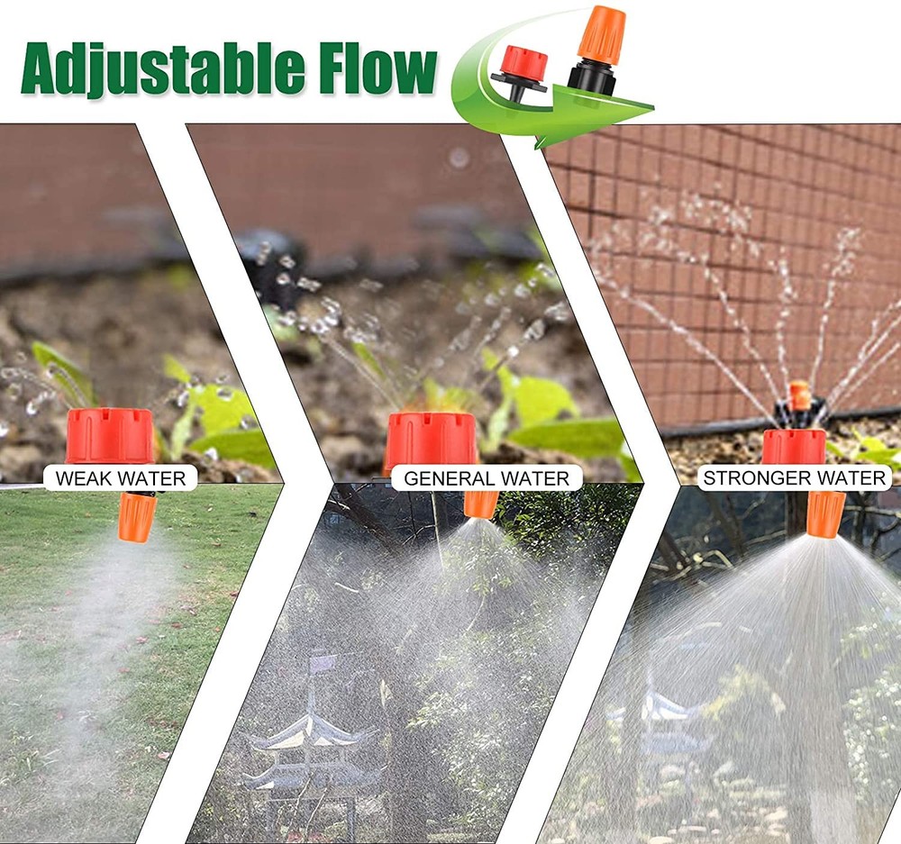 Garden Automatic Irrigation System 164FT 200 Pack Drip Irrigation Kit 1/4" Bl...