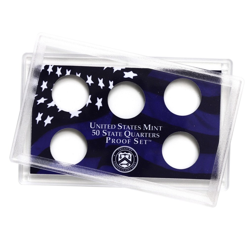 Empty Plastic Lens With Blue Insert Holds 5 Quarters